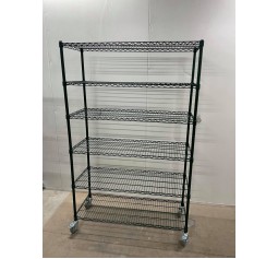 epoxy coated shelving 6 shelves with  Heavy Duty Wheels FOREST GREEN color - email for shipping quotes